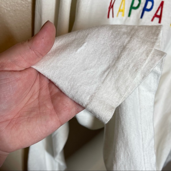 Vintage 90s Kappa Delta Sorority SIngle Stitch Rainbow Long Sleeve Tee Size L - Picture 4 of 5
